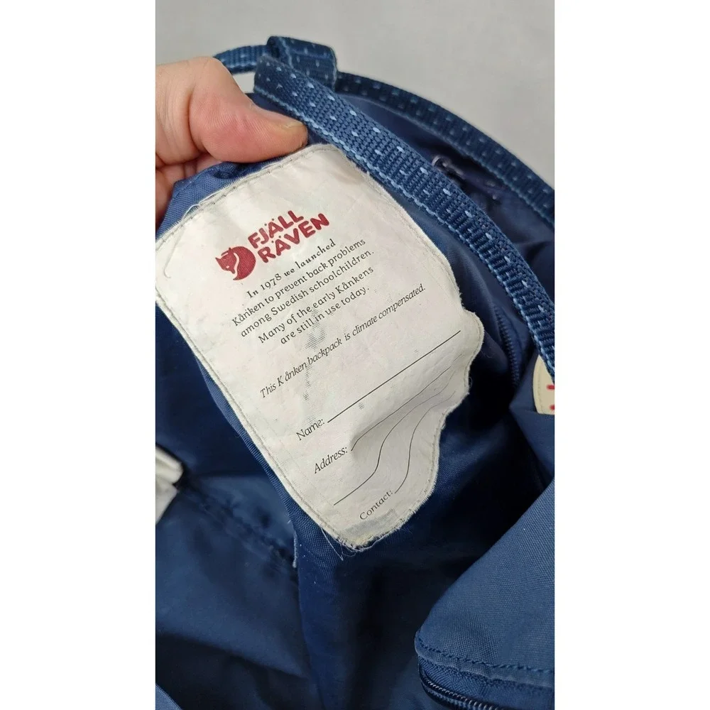 Fjallraven Kanken Classic Backpack Navy Blue Vinylon F Swedish Daypack‎ 23515